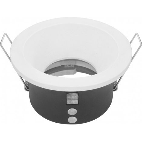 Collerette support d'encastrement UGR - GU10 / MR16 non Orientable - Rond - Blanc (1/2)