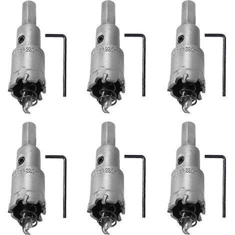 Lot de 6 scies cloches en carbure de tungstène pour acier inoxydable/métal (1/5)