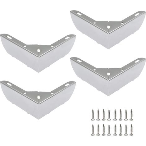 Juego de 4 patas para muebles de cocina (55 mm) para armarios, camas, sofás, mesas y sillas, color plata. (1/5)