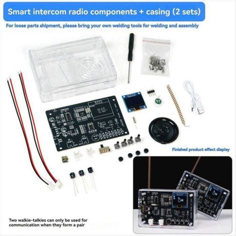 Kit éLectronique Talkie-Walkie FM à Monter Soi-MêMe FréQuence RéGlable 409 85 MHz éCran OLED 87-108 MHz Kit de Soudure à Monter (1/5)