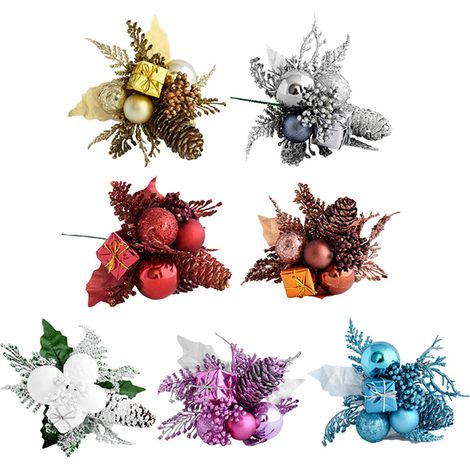Branche de sapin artificielle avec pomme de pin pour la décoration de Noël (1/5)