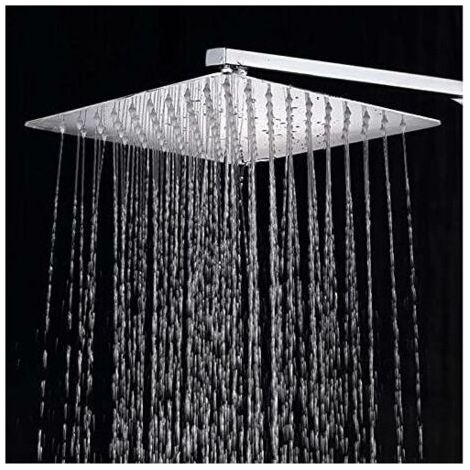 10 pouces /25cm Pommeau de douche carré fixe,Tête de Douche à diffuseur fixe en acier inoxydable 304 chromé,Accessoires de Salle de Bain FOREHILL