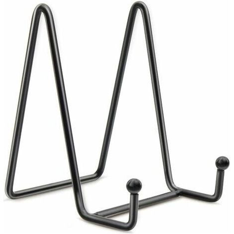(4.5") Support de plaque d'affichage Chevalet en fer noir Supports d'affichage Supports pour cadres en métal Supports pour photos, plaques décoratives et œuvres d'art de table