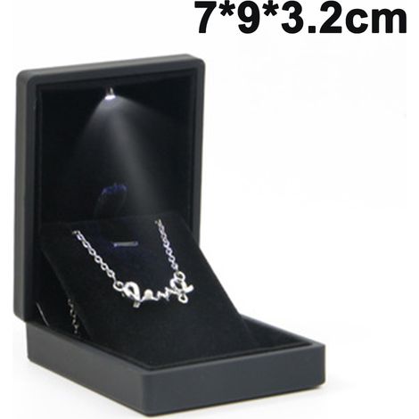 Boîte À Bijoux - Présentoir Pour Pendentifs Et Chaînes - Insert Amovible - Doublure Velours - Noir - 1 Pièce (1/5)