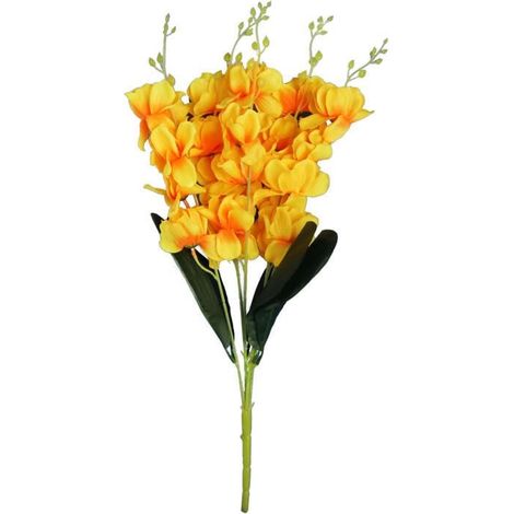 Orchidee gialle artificiali - Bouquet da 5, altezza 58 cm (1/3)