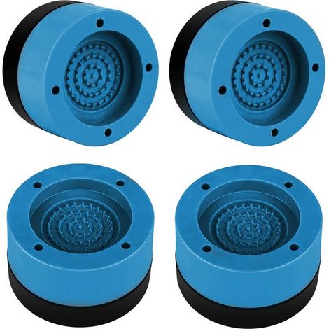 Tampons À Pied Machine À Laver, 4 Pièces D'amortisseur Antidérapant, Adapté Pour Machine à Laver, Sèche-Linge, Coussin Antichoc Antibruit,Bleu (1/5)
