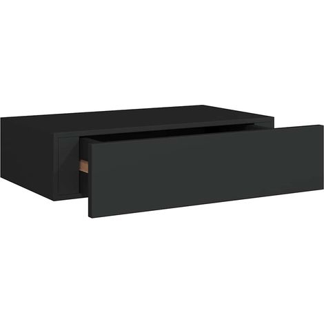 Mensole con Cassetti da Parete Scaffale da parete Ripiano a Parete Nero 40x23,5x10 cm in MDF (1/5)