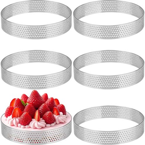 6 Pieces 10 cm Pastry Circle, Perforated Pie Ring (1/5)