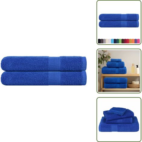 Asciugamani per sauna in cotone - vidaXL Asciugamani per sauna FROGN 2 pezzi Blu 80x200 cm 360 g/m² - Asciugamani per sauna morbidi
