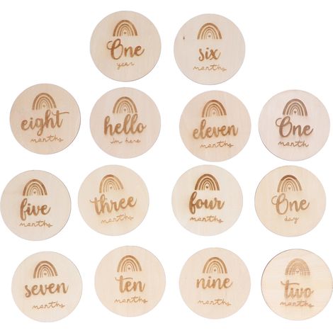 14Pcs Wood Discs Premium Natural Wood Glossy Surface Poisonless Antiallergic Wide Application Wood Rounds (1/5)