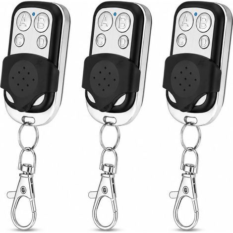 Télécommandes Portail Universelles 433 MHz, Télécommande Garage 4 Boutons à Code Fixe avec Porte-Clés, Copie Clone pour Portail, Porte de Garage, Barrière Automatique et Alarme (1/5)