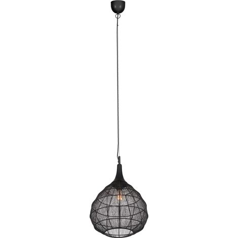 Suspension industrielle noire métal Ø42 E27 Trio Soraya (1/5)