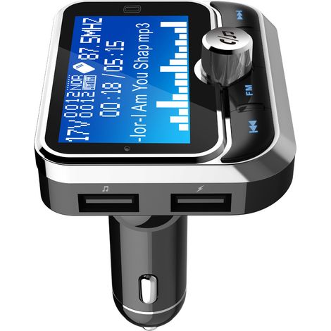 Neuer BC32 Auto-MP3-Player mit Kartensteckplatz, großem Bildschirm, 7-sprachiger Unterstützung, Ordnerfunktion und Fernbedienung – Silber (1/4)