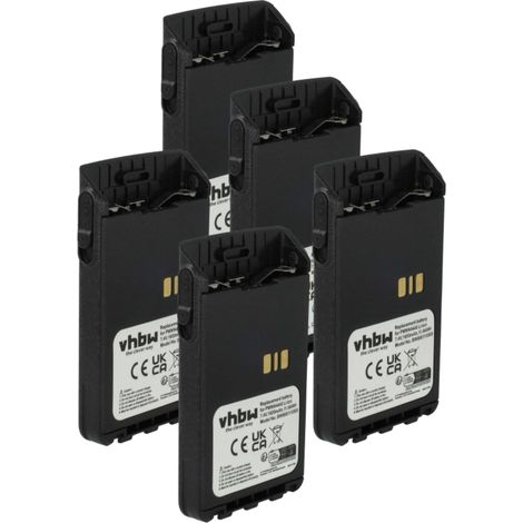 vhbw 5x Akku kompatibel mit Motorola XiR P8600 Funkgerät, Walkie Talkie (1600 mAh, 7,4 V, Li-Ion)
