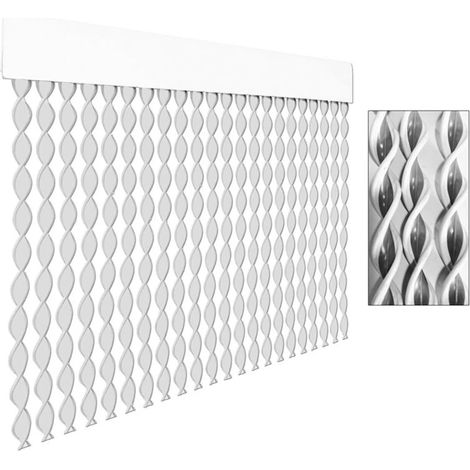 Tenda per Porta con Cordoncino Spiralato Tambre 90x210 Grigio Bianco 20202D
