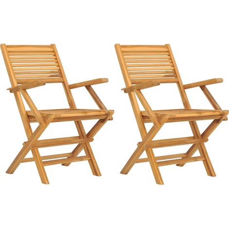 vidaXL Gartenstuhl klappbar Set 2 55x62x90cm Massivholz Teak