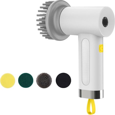 Elektrische Reinigungsbürste, Spin Scrubber für Bad und Fugen, Haushaltsreinigungsbürste mit 4 Bürstenköpfen, 2 Modi. (1/4)