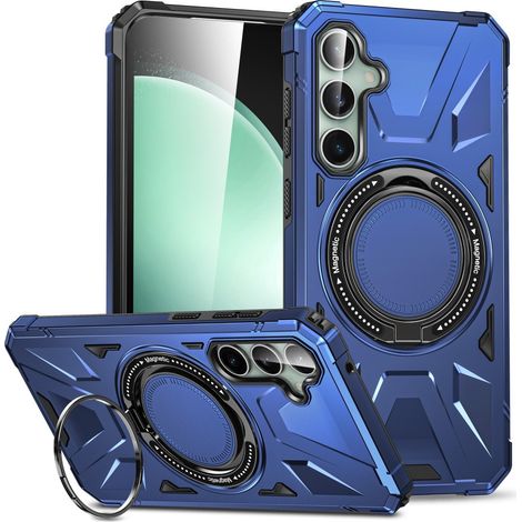 Funda para Samsung Galaxy A15 5G, reforzada para MagSafe con soporte, azul + cristal 9H (1/5)