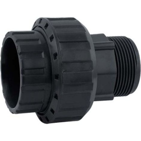 Manguito Enlace Mixto Encolar - Rosca Macho 3 Pzs Presión PVC - 63mm x 2", IBIDE.
