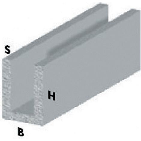 profilo canalino a U cm 100 h cromato 10x10x1 mm profili alluminio (1/2)