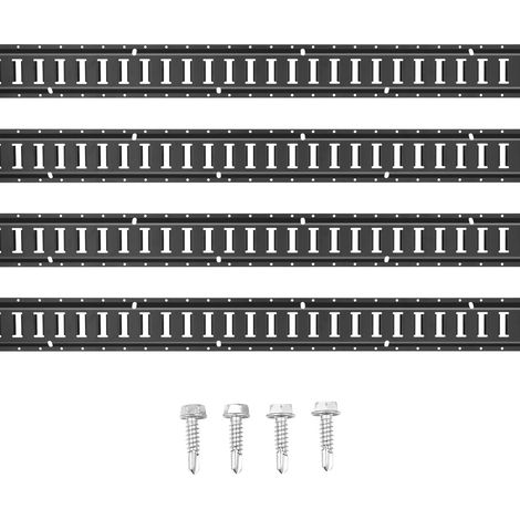 VEVOR E-Track-Schienen-Set, 1,52 m lange Stahlschienen, 4er-Pack, Tragfähigkeit bis zu 914 kg, robuste Schienen mit Schrauben für Garagen, Lieferwagen, Anhänger, Motorrad-Zurrgurte, ATV-Halterungen (1/5)