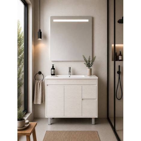 Mueble de baño con lavabo ORIGENBATH ISQUIA sin espejo 100x45 cm blanco nórdico