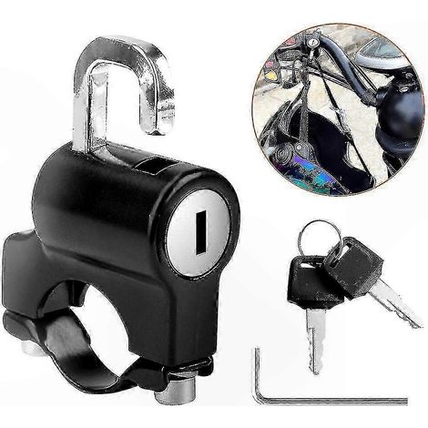 Motorrad-Diebstahlsicherung mit 2 Schlüsseln, universelles schwarzes Metallschloss für Helme, erhöhte Sicherheit (1/5)