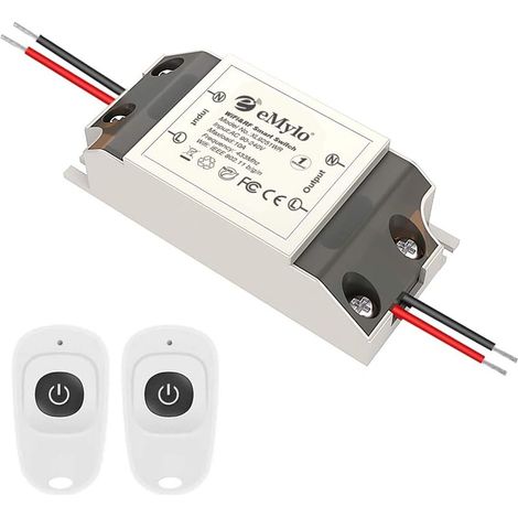 eMylo Commutateur Smart WiFi RF - Module de Relais Sans Fil 1 Canal 5V-36V avec Télécommande, Compatible Alexa et Google Home (1/5)