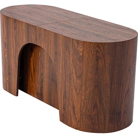 Banc extensible avec rangement rallonges intégré Tammy Bois noisette 92-212cm (1/5)