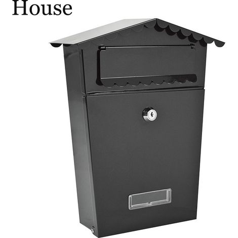 Boîte À Lettres En Acier Modèle House Noire (1/3)