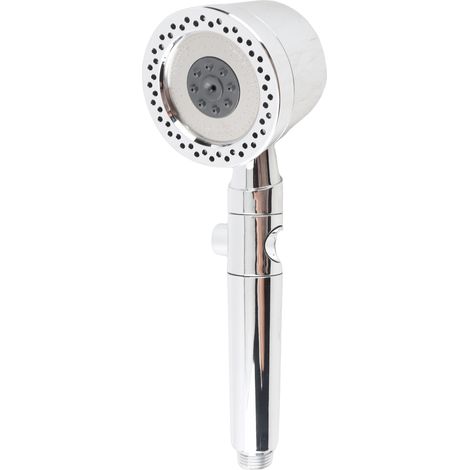 Pommeau de douche filtrant à plusieurs modes, design élégant, pression renforcée, douchette à main pour usage domestique, couleur argent. (1/5)