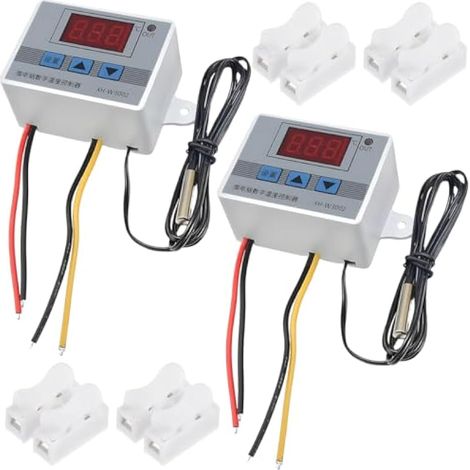 Régulateur de température numérique W3002 CA 110 V-220 V, affichage LED numérique, régulateur de température programmable pour chauffage/refroidissement avec sonde et démarrage différé (1/5)