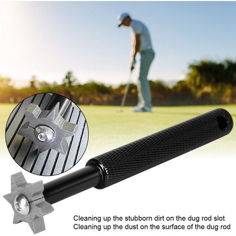 Affûteur rainures club golf avec cordon et œillet - Accessoire d'entretien noir (1/5)