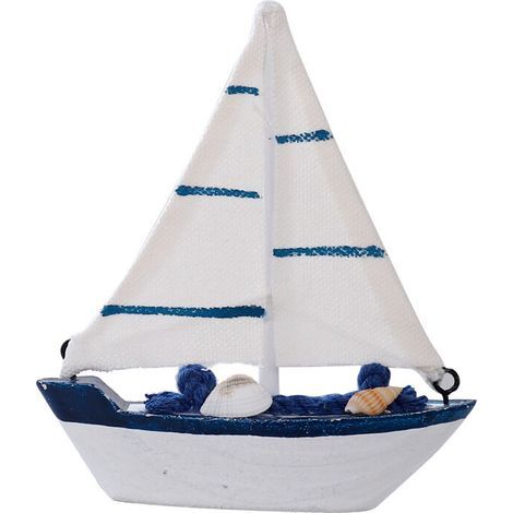 6 dessins de voiliers décoration manuelle bateaux de pêche en bois jouets marins vaisselle d'anniversaire décoration intérieure, (1/5)