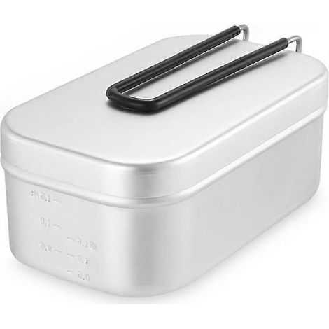 Boîte à lunch en aluminium chauffante pour l'extérieur avec couvercle et gants, idéale pour le camping et les voyages. Bol inclus. (1/5)