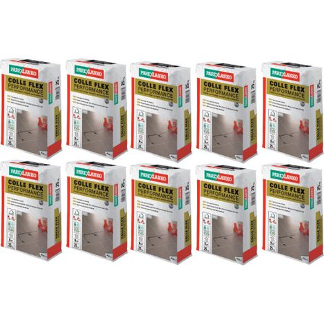 Lot de 10 colles carrelage PAREXLANKO colle flex performance - 250kg