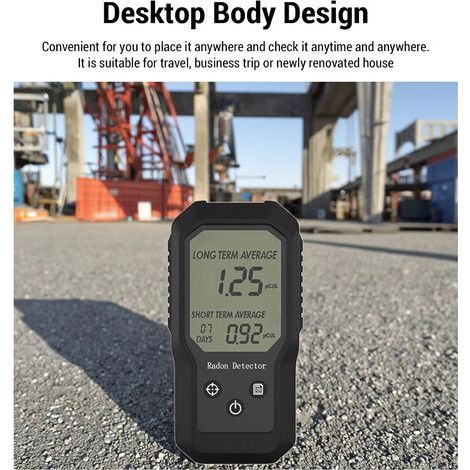Portable Digital Radon Detector, Radon Gas Tester Monitor with Wall Mount for Home, Mine Tunnel, Short-Term Results Display (1/2)