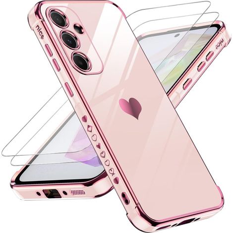 Schutzhülle für Samsung Galaxy A54 5G, Elektroherz, Roségold + 2x 9H-Glas (1/5)