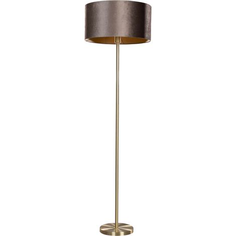 Stehleuchte Messing mit Samt-Schirm Braun 50cm - Simplo