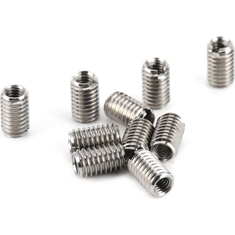 10 inserts de réparation filetés, filetage intérieur M4x0,7, filetage extérieur M6x1,0, écrou réducteur, acier inoxydable 303, adaptés aux ordinateurs, luminaires, moules et machines.