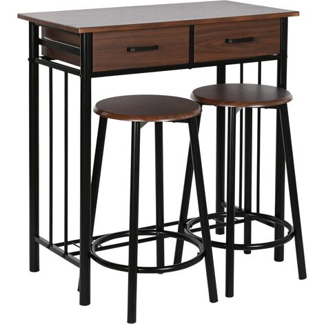 Mesa Set 3 Metal Mdf 80X50X84 32X32X45 Negro (1/5)