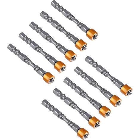 Embouts de Tournevis Magnétiques 10 Pièces, PH2, 65mm - Antidérapants pour Placoplâtre, Utilisation Facile