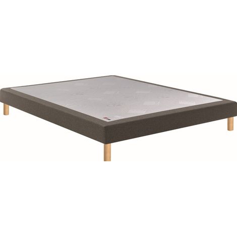 Sommier tapissier Epeda NOYER Marron 80 x 200 cm bois massif lattes épicéa confort ferme