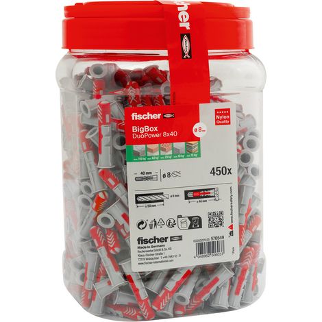 Fischer 570549 DuoPower Dübelset 40 mm 8 mm 450 St. (1/5)