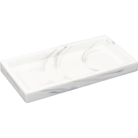 Plateau De Rangement Pour Salle De Bain - En Résine - Rectangulaire - Pour Savon Distributeur De Gel Hydroalcoolique Accessoires De Toilette - 1 Pièce (1/5)