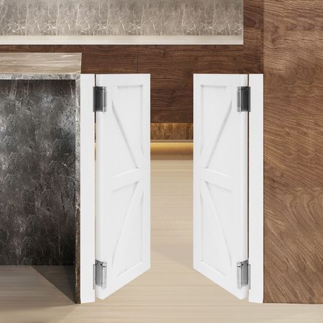 【Maison connectée】Porte de café battante en bois massif à deux voies pour bar, cuisine et couloir, style occidental, demi-porte de séparation intérieure (70 x 90 cm) (1/5)
