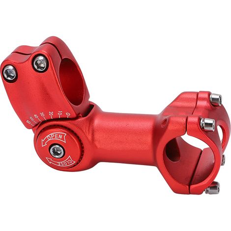 Potence de guidon LeBycle 31,8 x 110 mm, rehausseur de guidon réglable à 60° pour VTT, compatible avec la plupart des vélos, rouge (1/5)