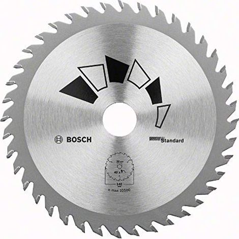 Bosch 1x Lama per Sega Circolare Standard (per Legno, Ø 140 x 2.2/1.5 x 20/12.75 mm, 40 Denti, ATB, con 1x Anello di Riduzione 12.75 mm, Accessori Seghe Circolari) (1/3)