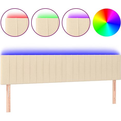 Maison Exclusive - Testiera a LED Crema 200x5x78/88 cm in Tessuto (1/5)