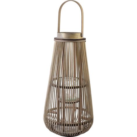 no-name LUCIE GREY lanterne osier naturel gris 25 cm (1/3)